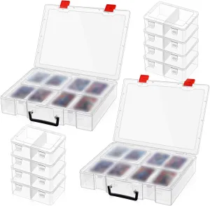 Kigley 2 Sets 3200  Baseball Card Storage Box Plastic Trading Case Holder Sports Playing Card Holder Organizer Compatible with Baseball for Pm, Topps, Collector(Clear)