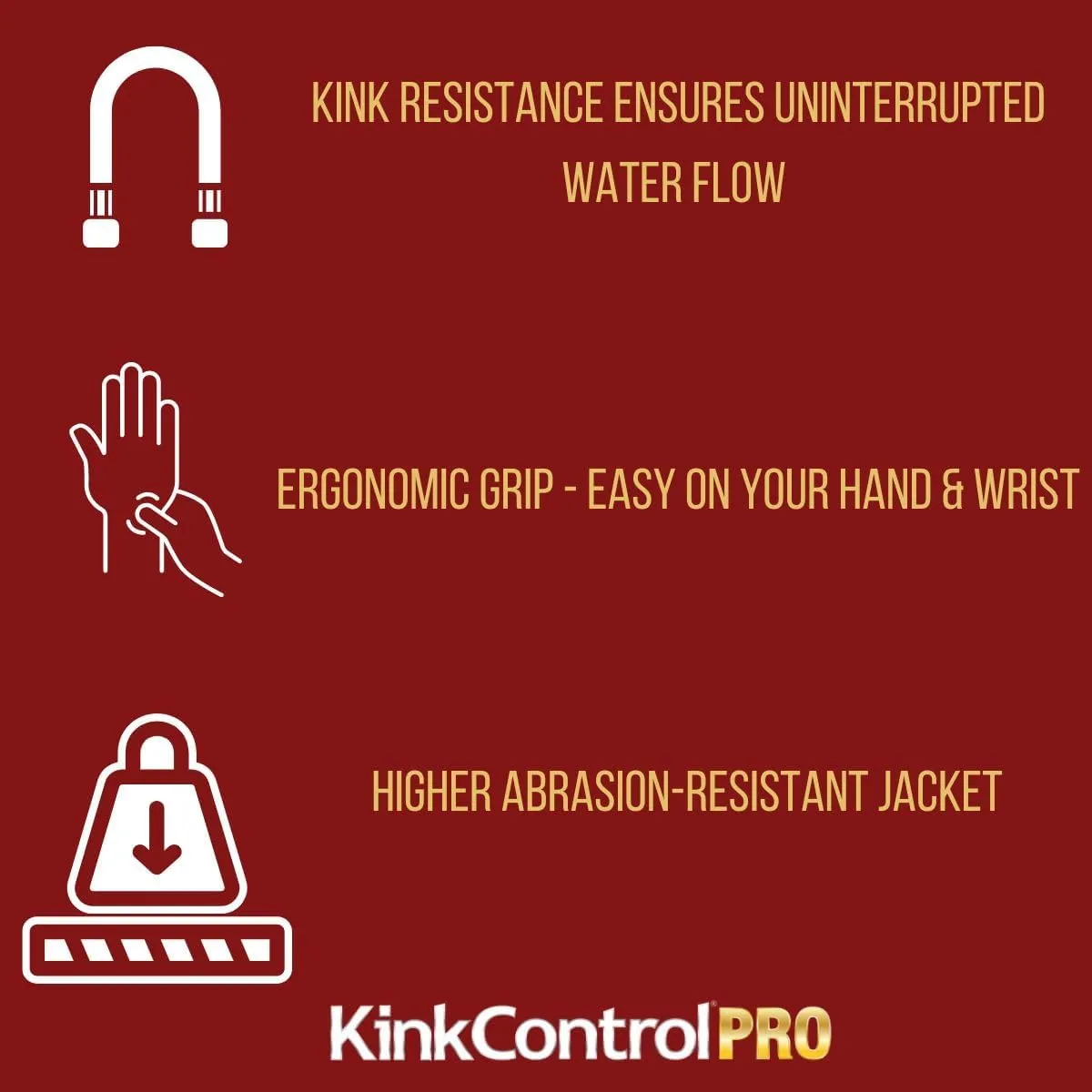 Kink Control Pro Garden Hose, Water Hosewith Superior UV Resistance, Ergonomic Grip, High Burst Strength, Triple Frame Technology for Kink Resistance, 100 Ft