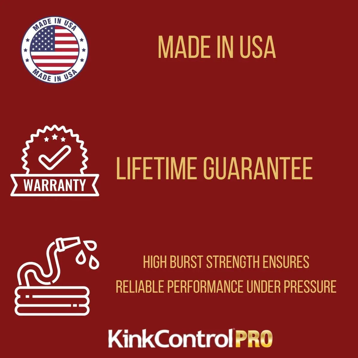 Kink Control Pro Garden Hose, Water Hosewith Superior UV Resistance, Ergonomic Grip, High Burst Strength, Triple Frame Technology for Kink Resistance, 100 Ft