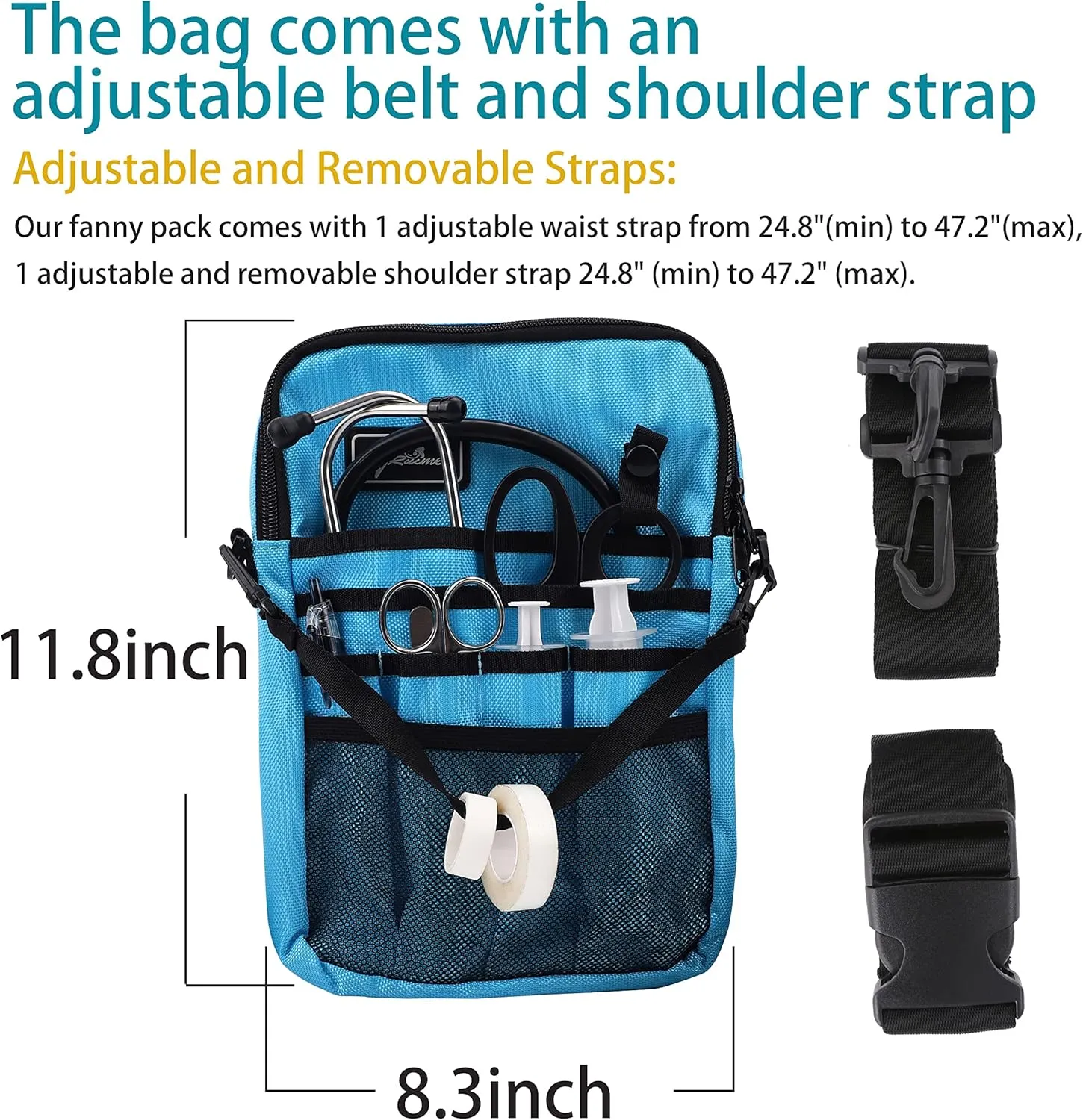 Kit Practical Waist Bag for Nurses, Fanny Pack for Work, Utility Belt Organizer Bag (Tianlanse)