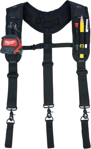 KUNN Tool Belt Suspenders,Heavy Duty 3-Points Padded Construction Work Pouch Suspender for Men with Tool Belt Loops