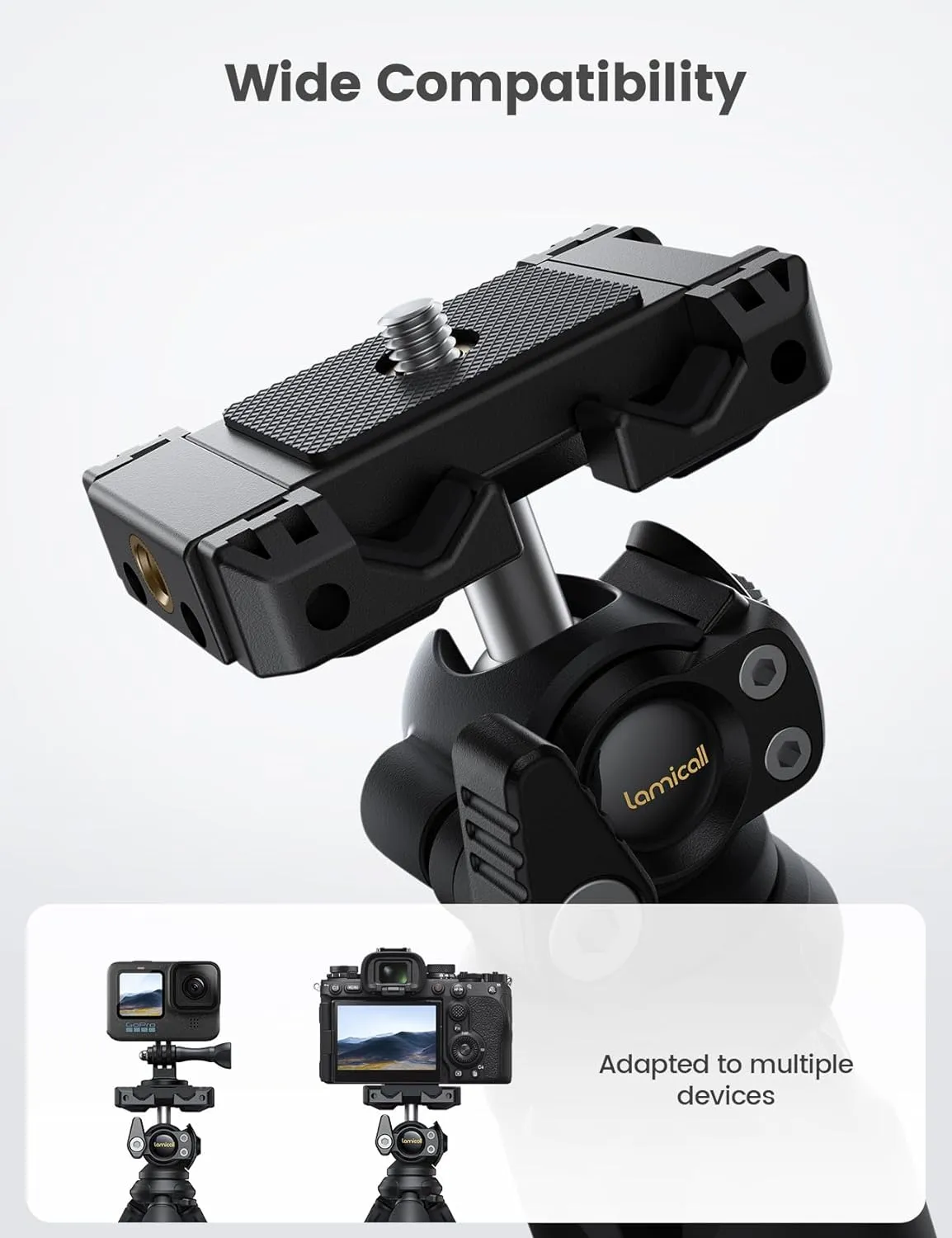 Lamicall Tripod for iPhone - 3 in 1 Flexible Phone Tripod with Wireless Remote - iPhone Tripod Stand for Video Recording Vlogging Selfie Compatible with iPhone Samsung Go Pro, Digital Camera