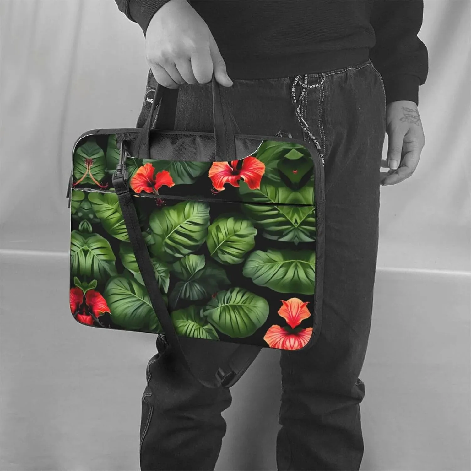 Laptop Bags Stylish, Functional, and Secure Cases for Men and Women, 15.6-inch Laptop Bags Thug Life Flowers