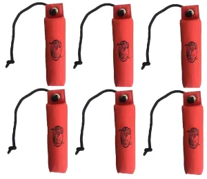 Large Canvas Dog Training Bumper With Throw Rope 6 pack - Weighted Dog Retrieving Dummy - Orange - Duck Dog Hunting Dog Retrieving Dummy - Dog Training Tool - Holds Scent - Floats - 6 pcs