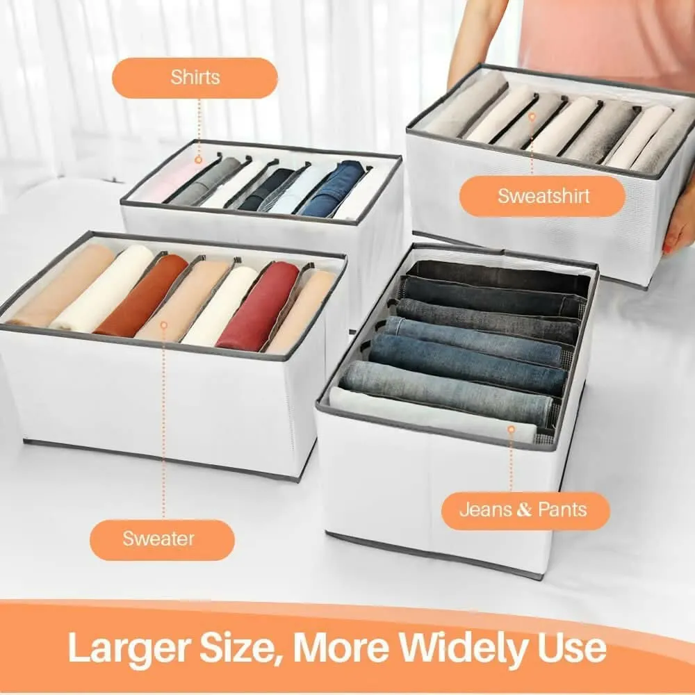 Large Fabric Drawer Organizer for Wardrobe Storage (Pack of 2)