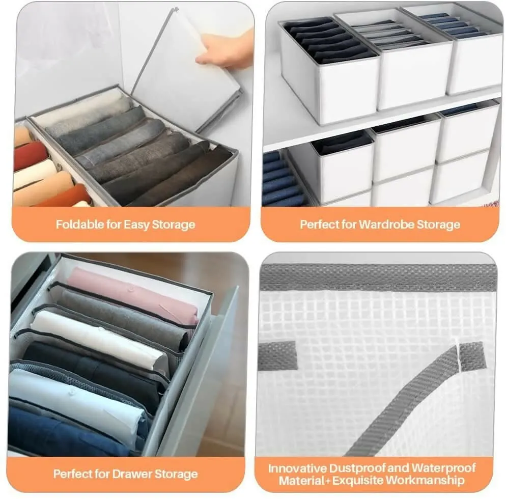 Large Fabric Drawer Organizer for Wardrobe Storage (Pack of 2)