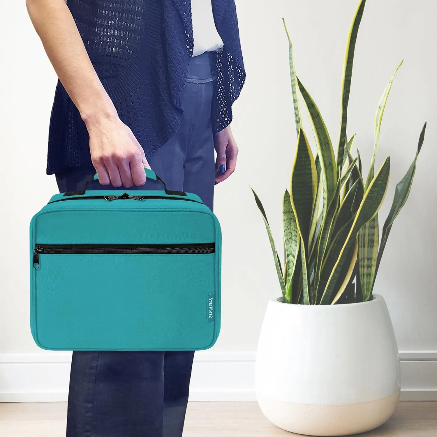Large Padded Pill Bottle Organizer, Medicine Bag, Case, Carrier for Medications, Vitamins, and Medical Supplies - Travel Medicine Organizer and Home Storage Med Bag - Turquoise (Without Lock