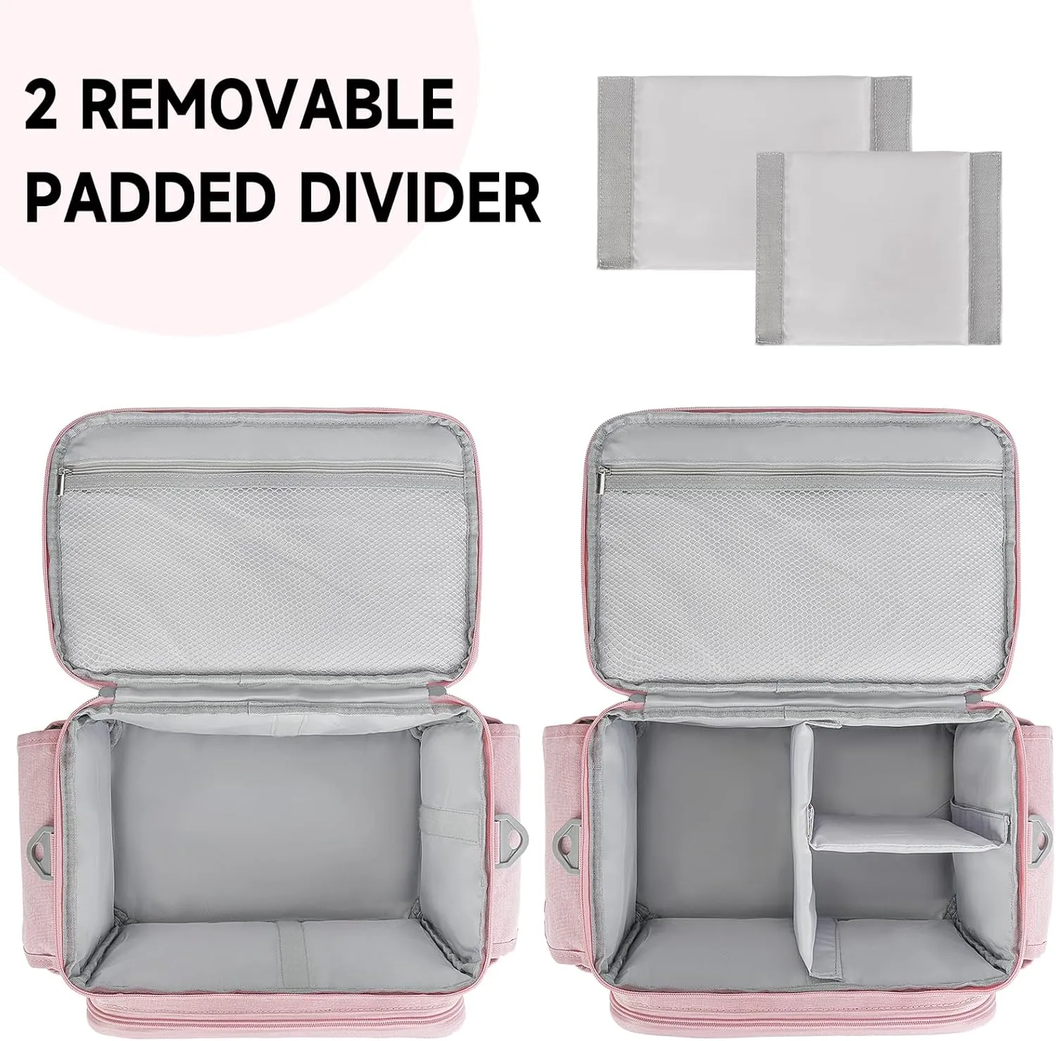 Large Sewing Supplies Organizer Storage Bag,Double-Layer Protable Travel Sewing Basket for Sew Accessories & Tools,Pink(Bag Only)