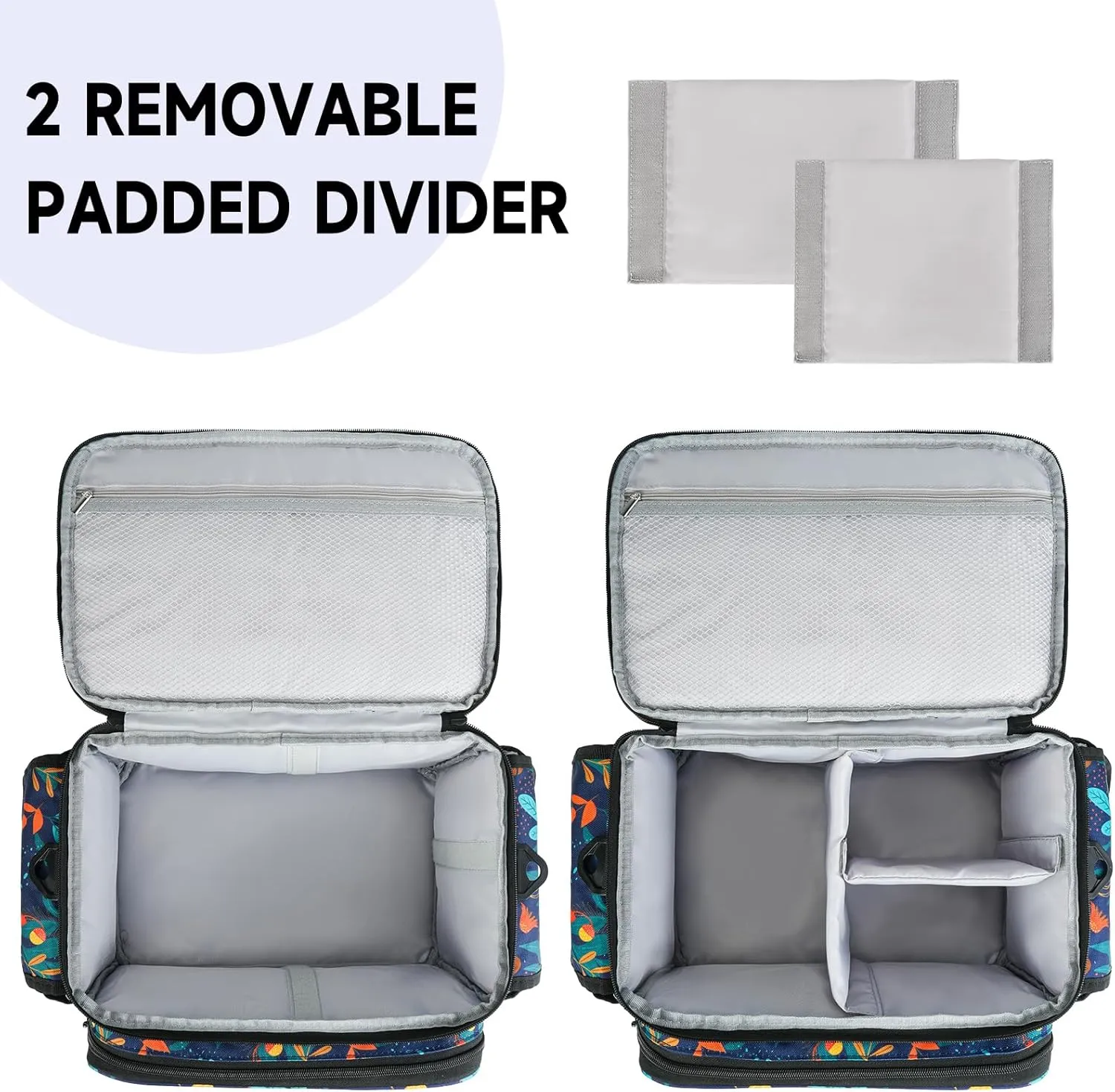 Large Sewing Supplies Organizer,Double-Layer Sewing Accessories Storage and Organizer Case Bag,Protable Travel Sewing Box Sewing Basket for Sewing Tools,Leaf Pattern(Bag Only)
