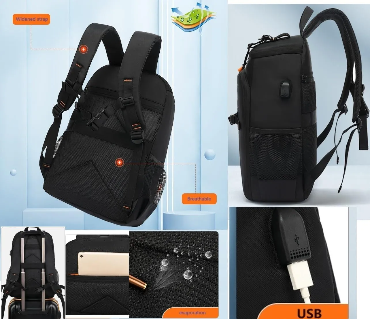 Large Size 23L Camera Backpack Photography Camera Bag, Compatible with Camera DSLR, 15.6'' Laptop, Tripod (Black)