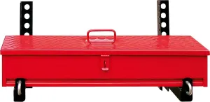 LARIN MTB-28R Red 28" Tractor Metal Tool Box, Heavy Duty Steel, Diamond Tread Lid, Univerasal mounting