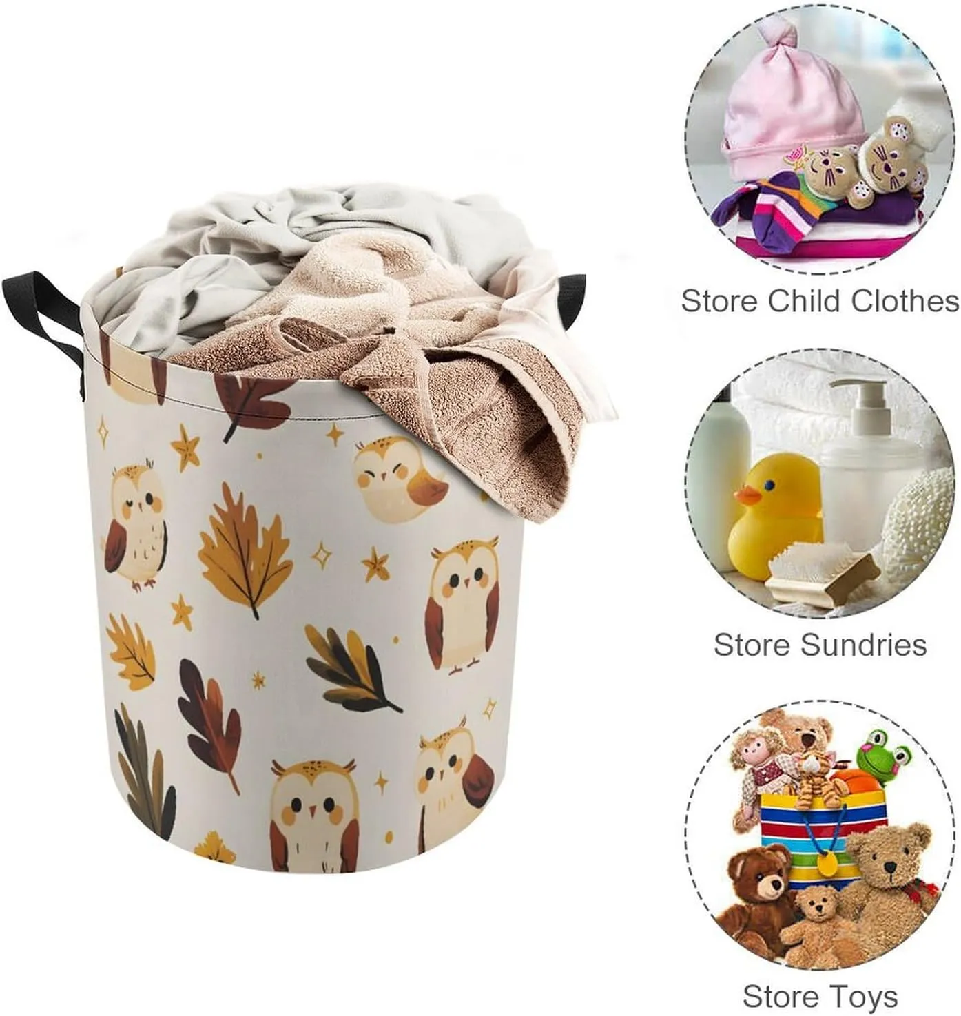 Laundry Hampers, Large Drawstring Laundry Bag, Removable Laundry Bags, Collapsible Storage Bin with Handles for Home Organization, Kids Room, Nursery Plant