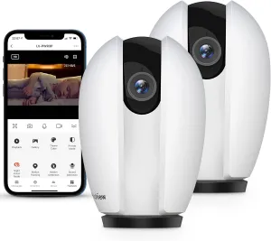 LaView 2k Pet Camera Security Cameras Starlight Color Night Vision, 4MP Cameras for Home Security with Motion Detection, Two-Way Audio, Indoor WiFi Camera for Baby/Pet, Alexa, USA Cloud Service,2pack