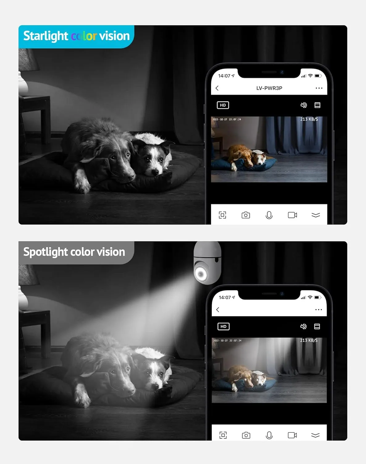 LaView 2k Pet Camera Security Cameras Starlight Color Night Vision, 4MP Cameras for Home Security with Motion Detection, Two-Way Audio, Indoor WiFi Camera for Baby/Pet, Alexa, USA Cloud Service,2pack