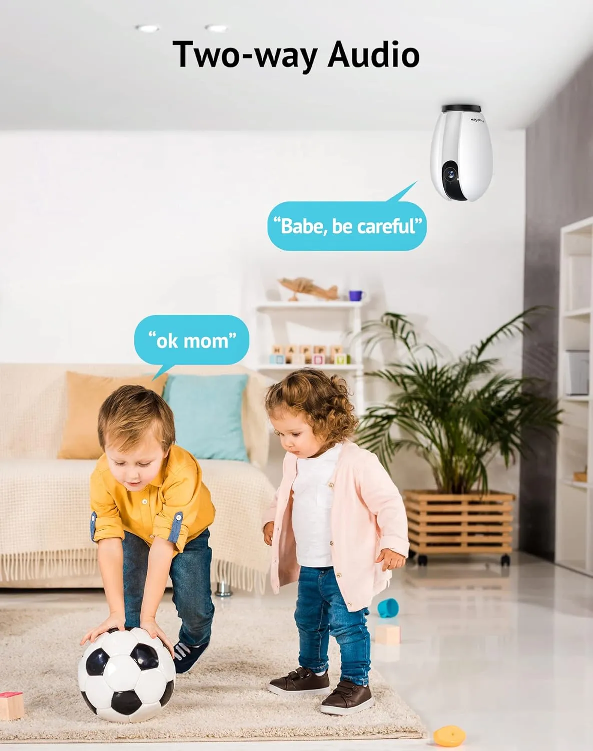 LaView 2k Pet Camera Security Cameras Starlight Color Night Vision, 4MP Cameras for Home Security with Motion Detection, Two-Way Audio, Indoor WiFi Camera for Baby/Pet, Alexa, USA Cloud Service,2pack