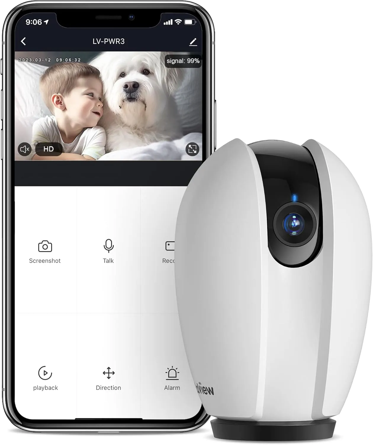 LaView Indoor Security Camera, Baby Monitor with Sound/Motion Detection and Night Vision,WiFi Camera Home Pet Dog Surveillance Camera with App,Two-Way Audio,360-degree IP Camera Work with Alexa