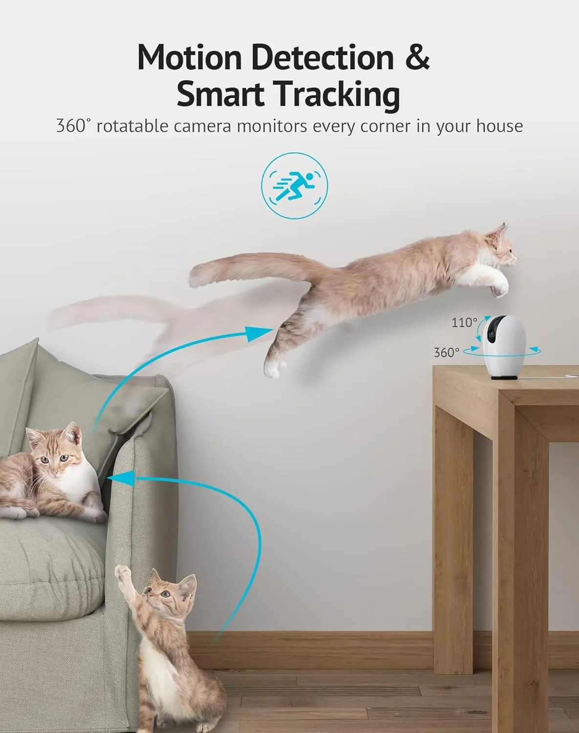 LaView Indoor Security Camera, Baby Monitor with Sound/Motion Detection and Night Vision,WiFi Camera Home Pet Dog Surveillance Camera with App,Two-Way Audio,360-degree IP Camera Work with Alexa