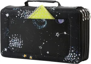 Lbxgap Colored Pencil Case- 300 Individual Slots Pencil Holder Pencil Bag Large Capacity Pencil Organizer with Handle Strap Handy Colored Pencil Box with Printing Pattern