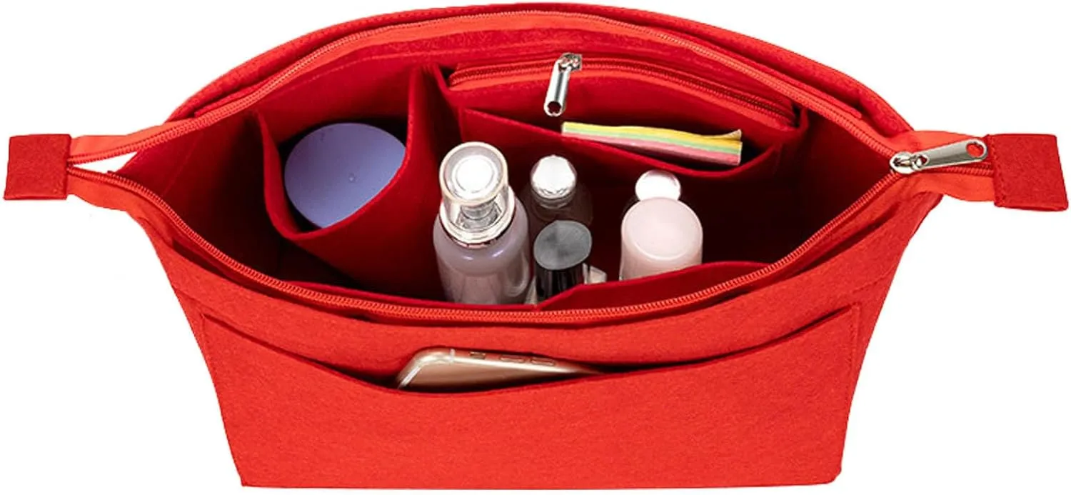 Lckaey Purse Insert Organizer for Neverfull pm Shaper purse Organizer kit insert 1070Claret-S