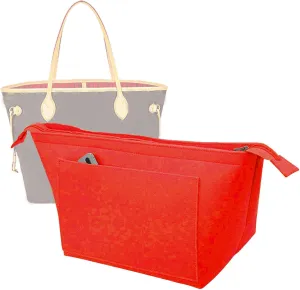 Lckaey Purse Insert Organizer for Neverfull pm Shaper purse Organizer kit insert 1070Claret-S