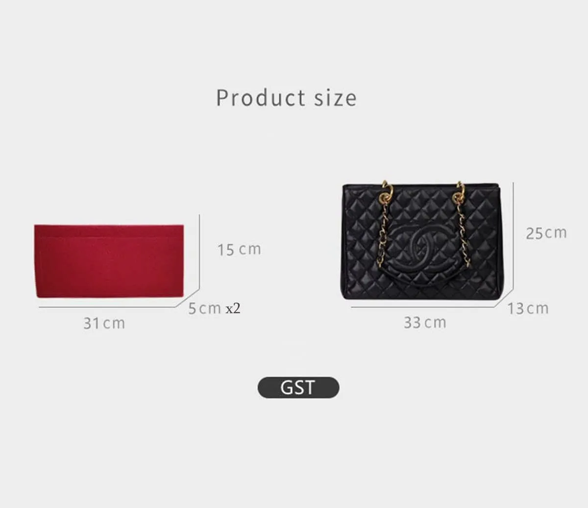 Lckaey Purse Organizer Insert for GST liner bag lined storage felt bag 2pcs 2018beige-GST
