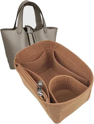 Lckaey Purse Organizer insert for picotin 26 bag organizer 1098camel-L