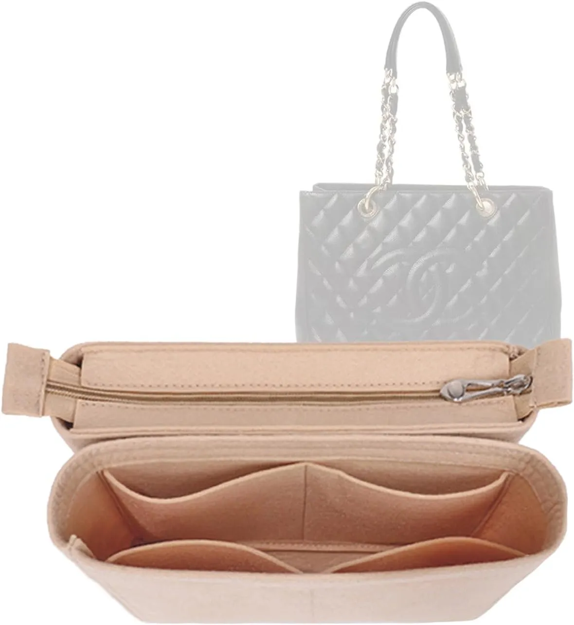 Lckaey tote bag organizer Purse Insert for CHANEL GST liner bag women large tote bag insert