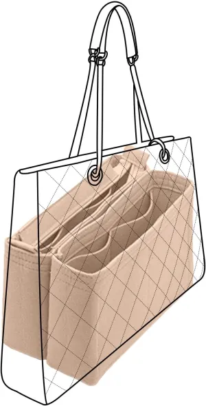 Lckaey tote bag organizer Purse Insert for CHANEL GST liner bag women large tote bag insert
