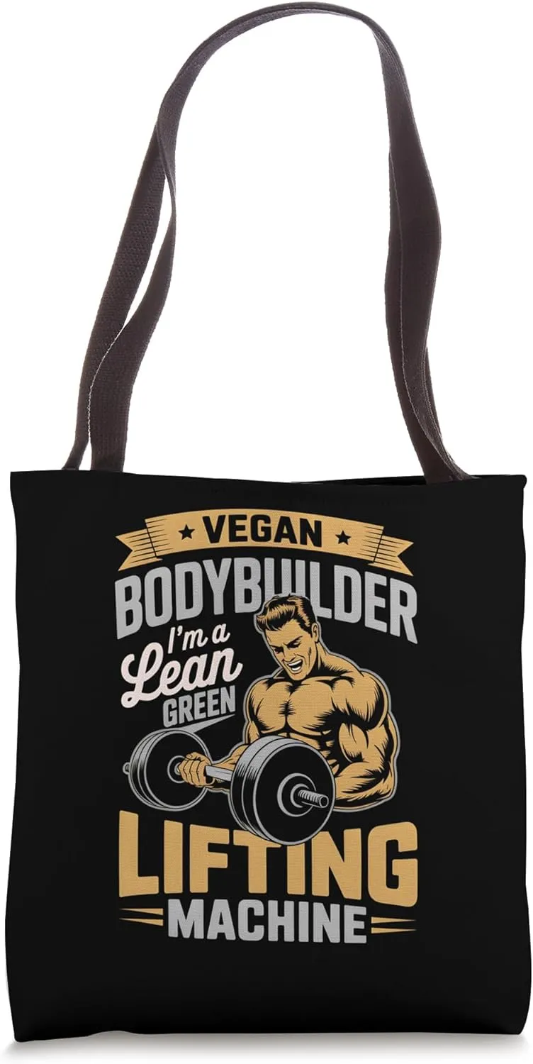 Lean Green Lifting Machine Vegan Bodybuilder Gym Tote Bag