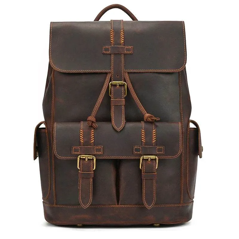 Leather Backpack for Camera DSLR Travel Bag for Men and Women