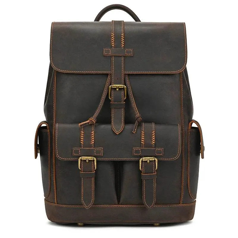 Leather Backpack for Camera DSLR Travel Bag for Men and Women