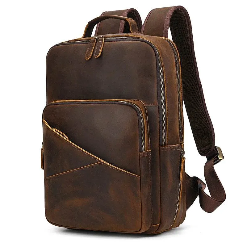 Leather Backpack for Camera DSLR Travel Bag for Men and Women
