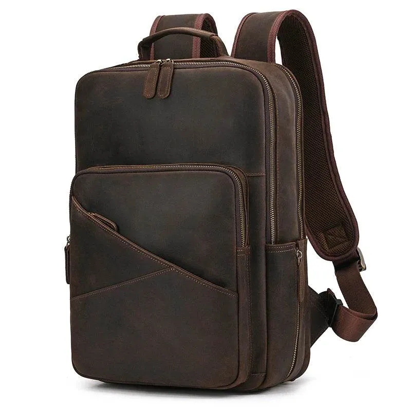 Leather Backpack for Camera DSLR Travel Bag for Men and Women