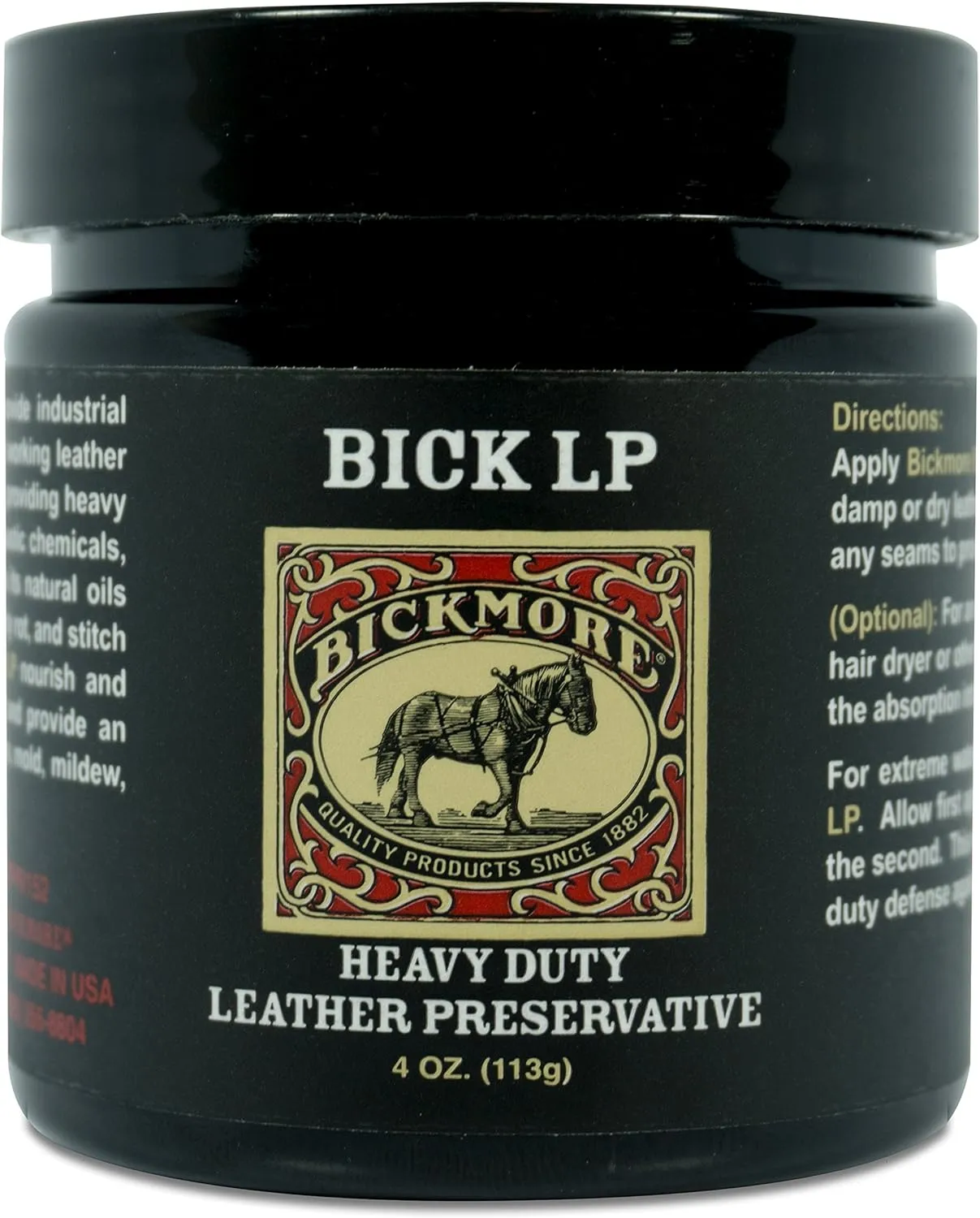 Leather Conditioner, Scratch Repair Bick LP 4oz - Heavy Duty LP Leather Preservative | Leather Protector, Softener and Restorer Balm for Dry, Cracked, and Scratched Leather | Made in USA
