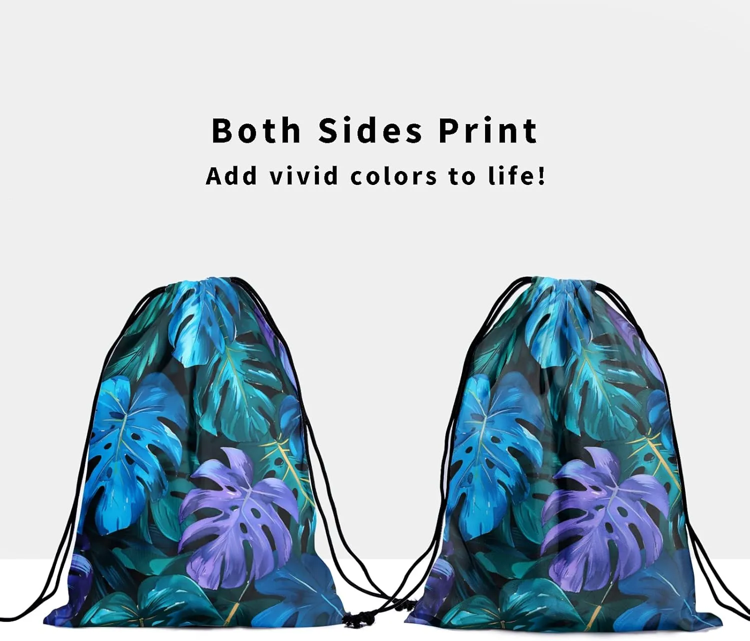 Leaves Gymnastic Grip Bag - Colorful Abstract Art Palm Leave Athlete String Lightweight Gymnastics Grip Bag for Sports