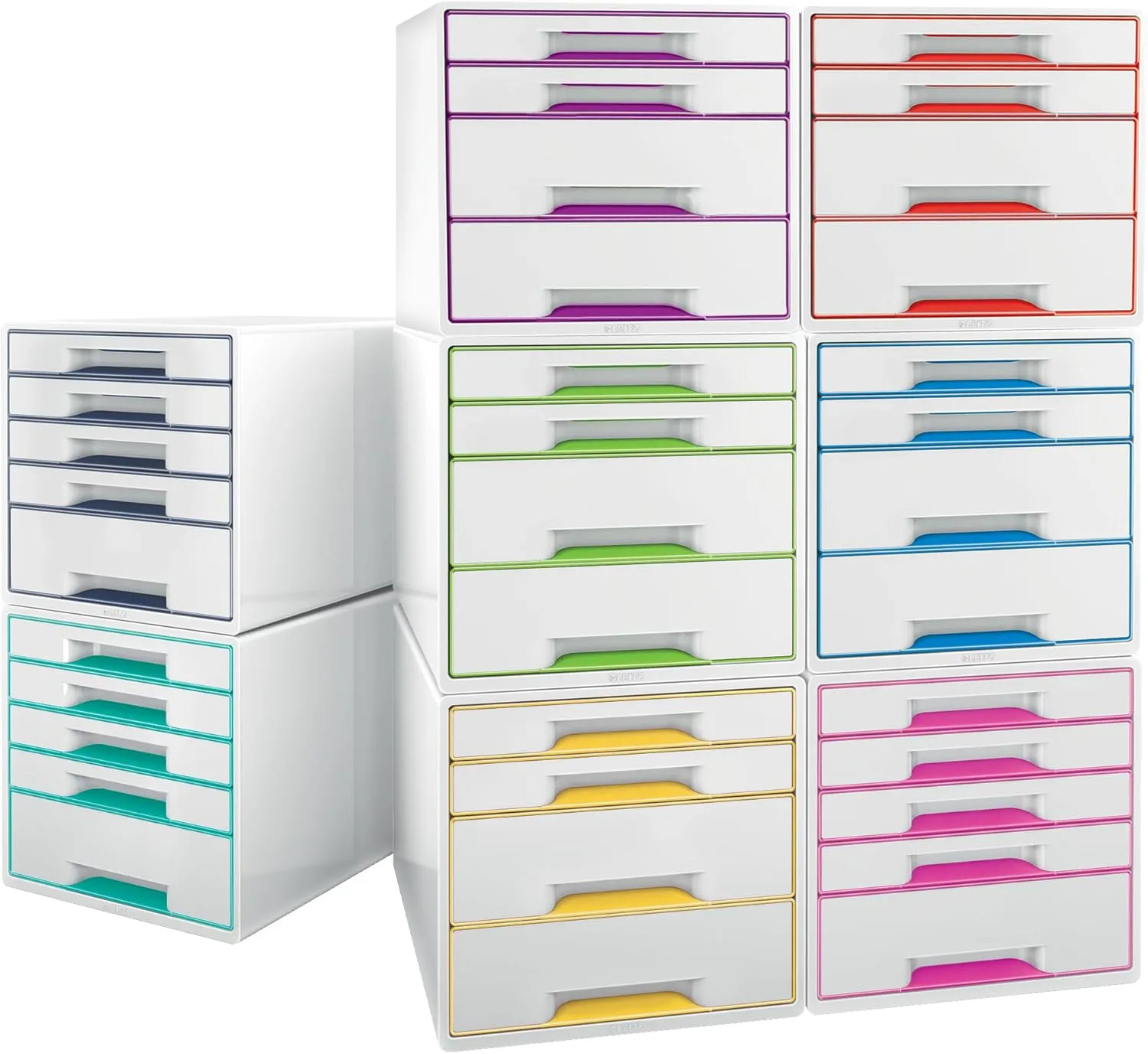 Leitz 52142051 "Wow" 5 Drawer Cabinet - Ice Blue