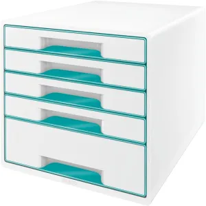 Leitz 52142051 "Wow" 5 Drawer Cabinet - Ice Blue