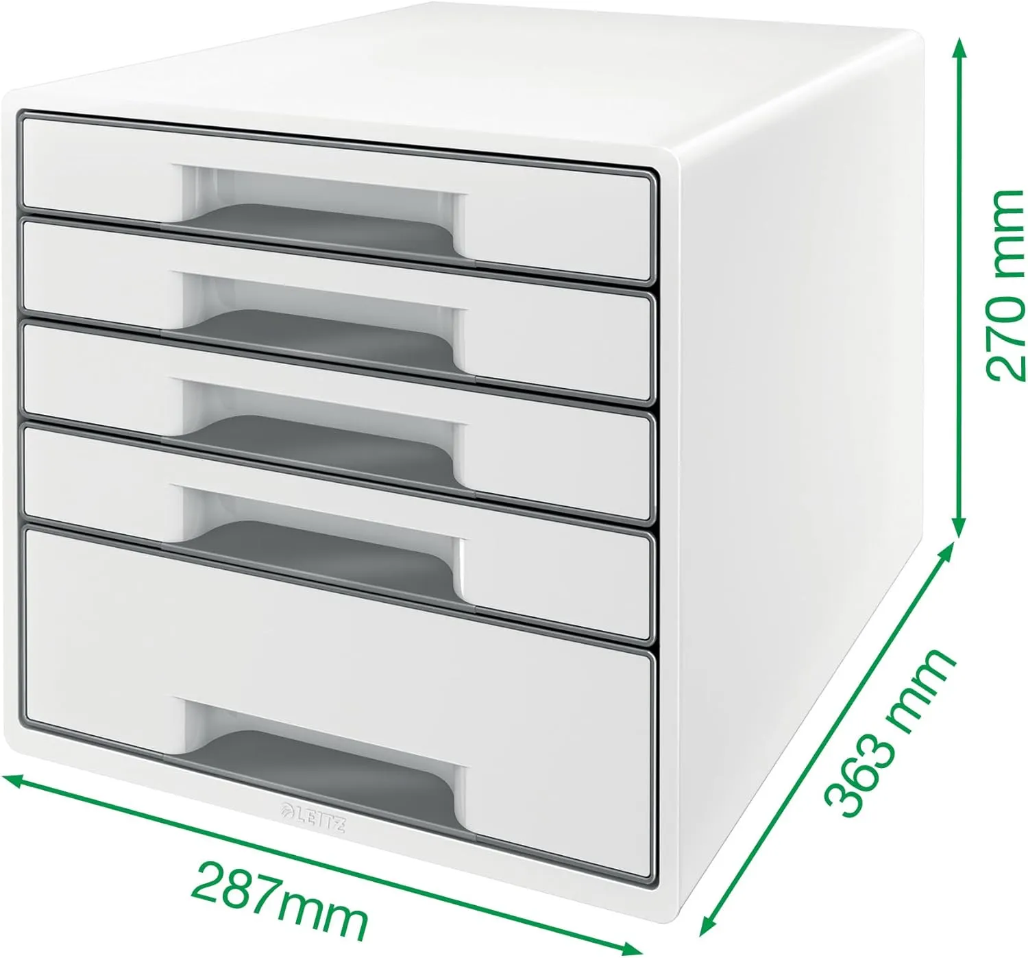 Leitz 52142051 "Wow" 5 Drawer Cabinet - Ice Blue