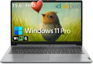 Lenovo IdeaPad 1 Laptop Computer for Home and Business Student, 32GB DDR4 RAM, 1TB PCIe SSD, 15.6" FHD, Intel Dual-Core Processor, WiFi 6, Bluetooth, Type-C, HDMI, Windows 11 Pro, Wendbo