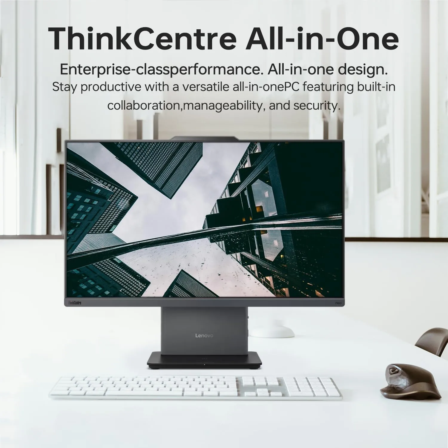Lenovo ThinkCentre All-in-One Business Computer, 23.8" FHD Display, 13th Gen Intel 6-Core Processor, 32GB DDR5 RAM, 1TB PCIe SSD, Wi-Fi 6, HDMI, USB-C, Webcam, Windows 11 Pro