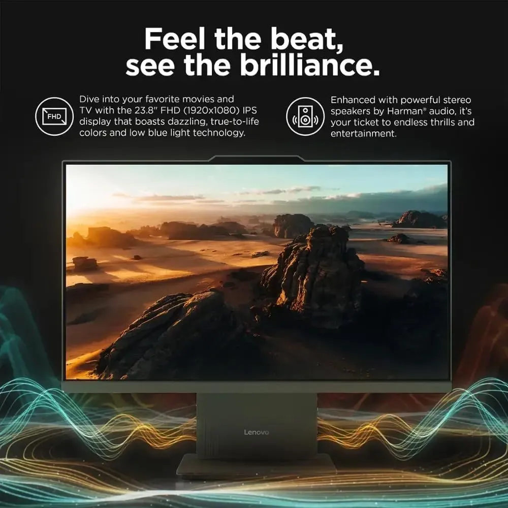 Lenovo ThinkCentre All-in-One Business Computer, 23.8" FHD Display, 13th Gen Intel 6-Core Processor, 32GB DDR5 RAM, 1TB PCIe SSD, Wi-Fi 6, HDMI, USB-C, Webcam, Windows 11 Pro