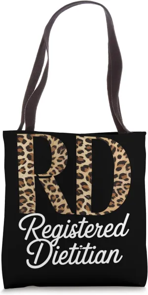 Leopard Print RD Registered Dietitian Tote Bag