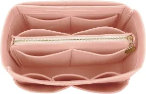 LEXSION Felt Purse Bag Organizer Insert with zipper Bag Tote Shaper Fit Speedy Neverful PM MM