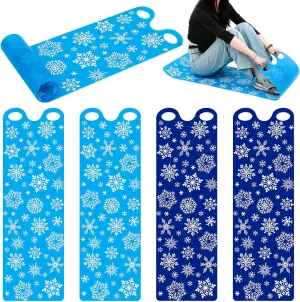 Leyndo 54" Large Snow Sled for Adults Snowflake Slider Mat Sledding Equipment Snow Flying Carpet Lightweight Roll up Snowboard for Christmas Winter Ski Outdoor Game