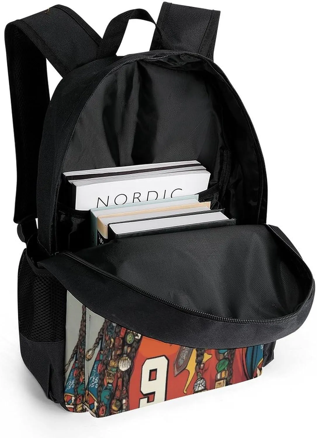 Lightweight Daypack for Camping Business Walking Cycling - Large Capacity Anti-Theft Multipurpose Bookbag, African American Tribal Ethnic Black Woman Art Gym Outdoor Hiking Backpack