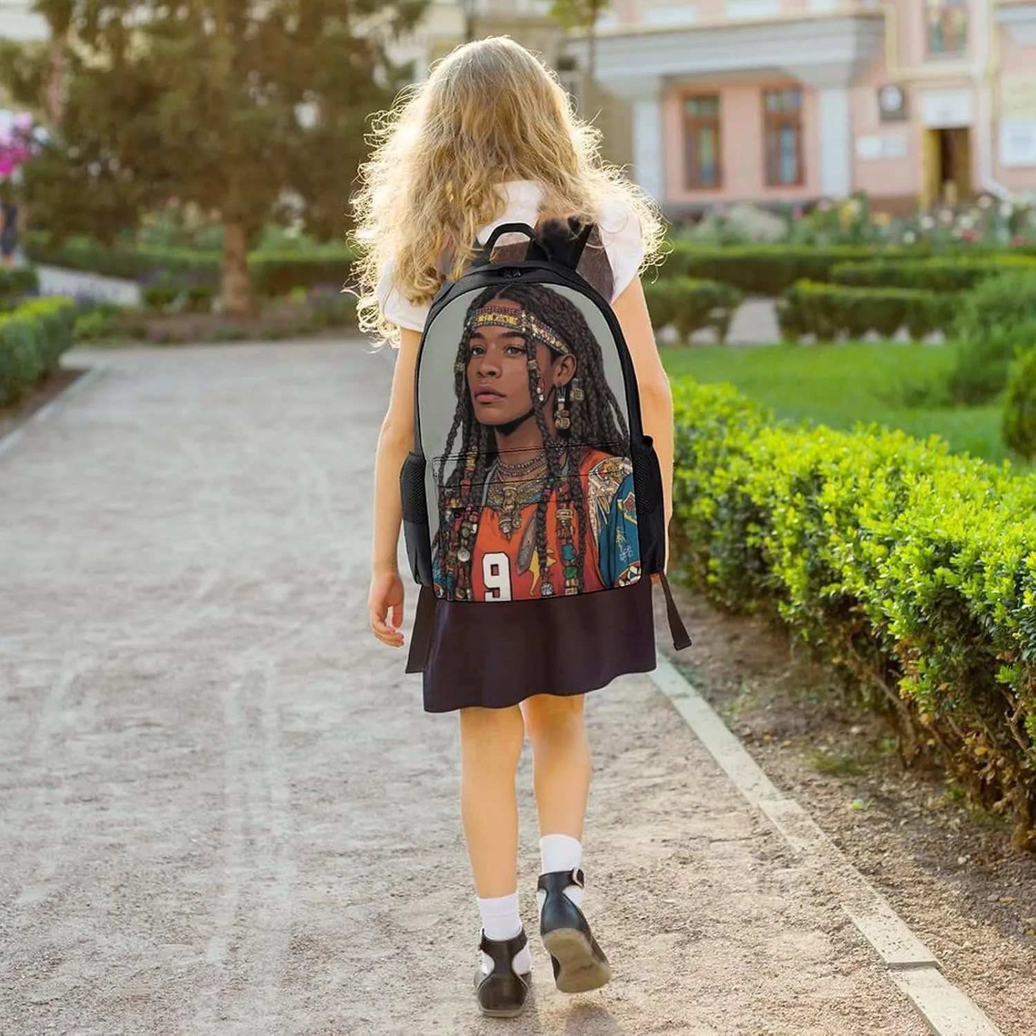 Lightweight Daypack for Camping Business Walking Cycling - Large Capacity Anti-Theft Multipurpose Bookbag, African American Tribal Ethnic Black Woman Art Gym Outdoor Hiking Backpack