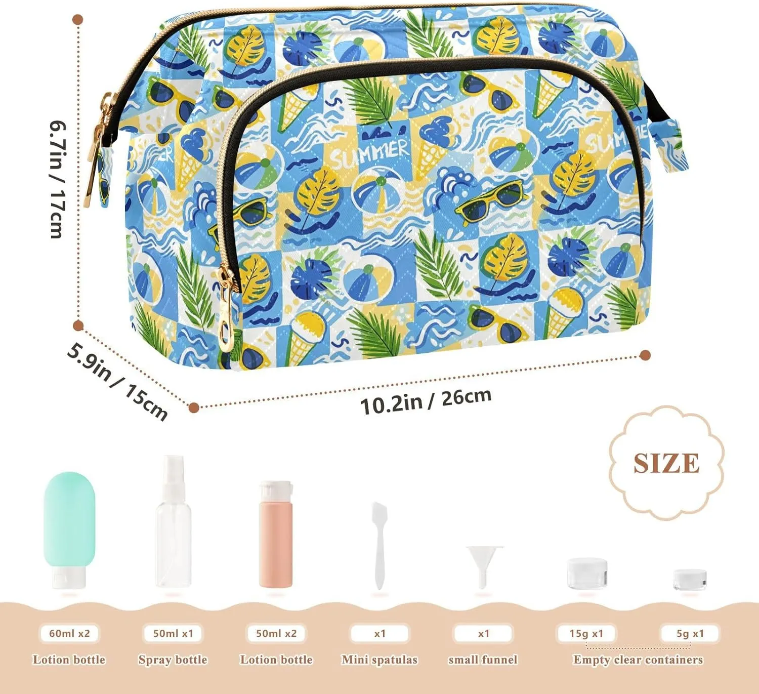 Lightweight Quilted Makeup Bag Aesthetic Toiletry Organizer for Travel Storage