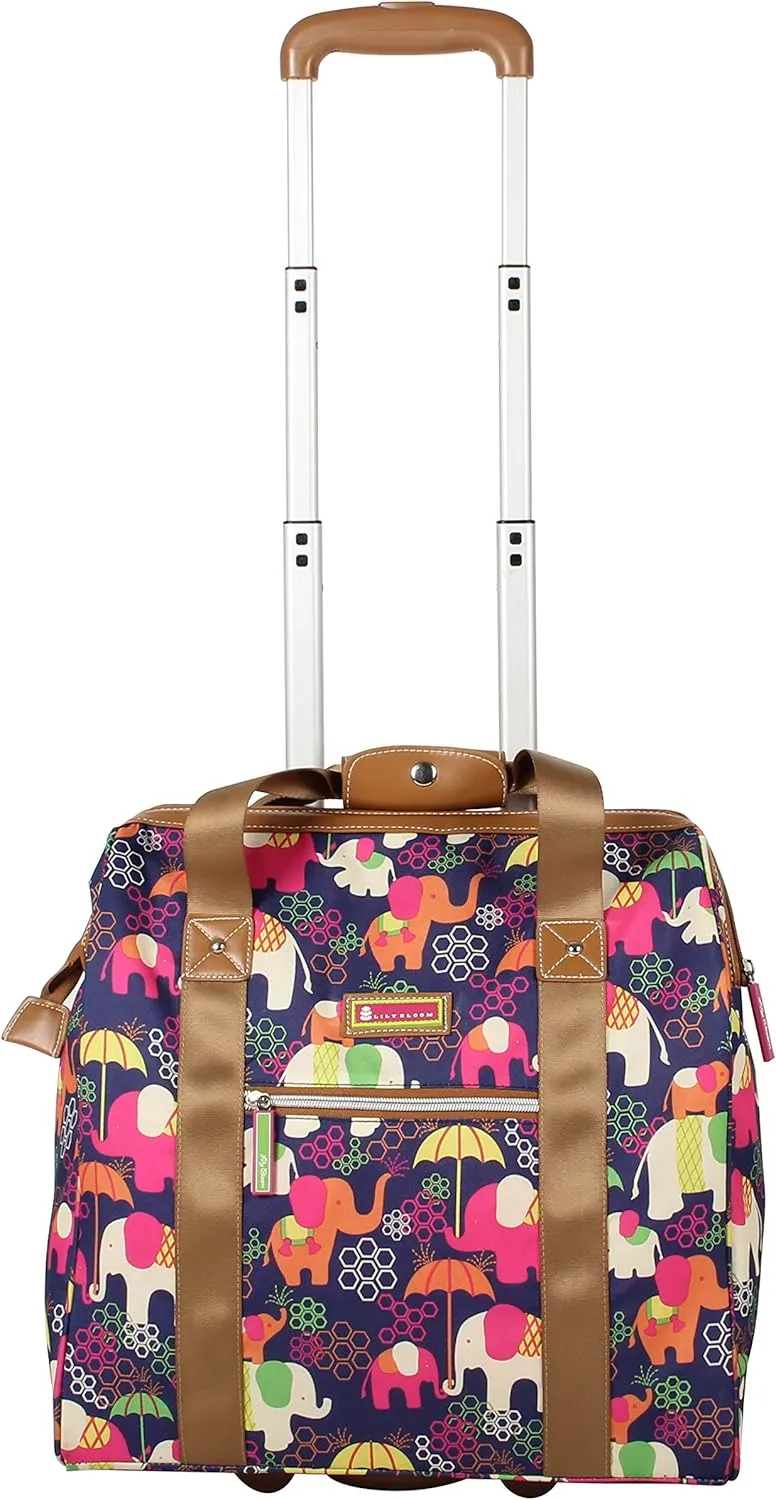 Lily Bloom Design Pattern Carry on Bag Wheeled Cabin Tote (Elephant Rain)