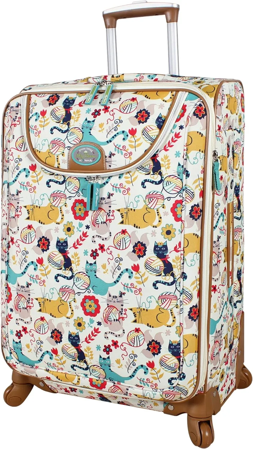 Lily Bloom Luggage 24" Expandable Design Pattern Suitcase With Spinner Wheels For Woman (24in, Furry Friends)