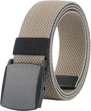 LionVII Stretch Belts for Men-Web Mens Belts Elastic Plastic Buckle Breathable for Sport-Adjustable Trim to Fit 27-49" Waist